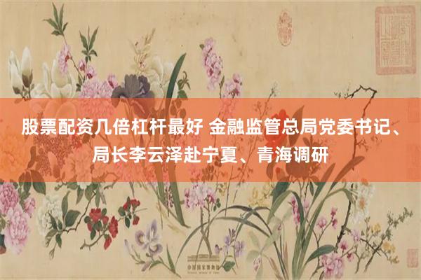 股票配资几倍杠杆最好 金融监管总局党委书记、局长李云泽赴宁夏、青海调研
