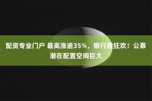 配资专业门户 最高涨逾35%，银行股狂欢！公募潜在配置空间巨