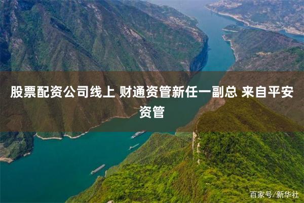 股票配资公司线上 财通资管新任一副总 来自平安资管